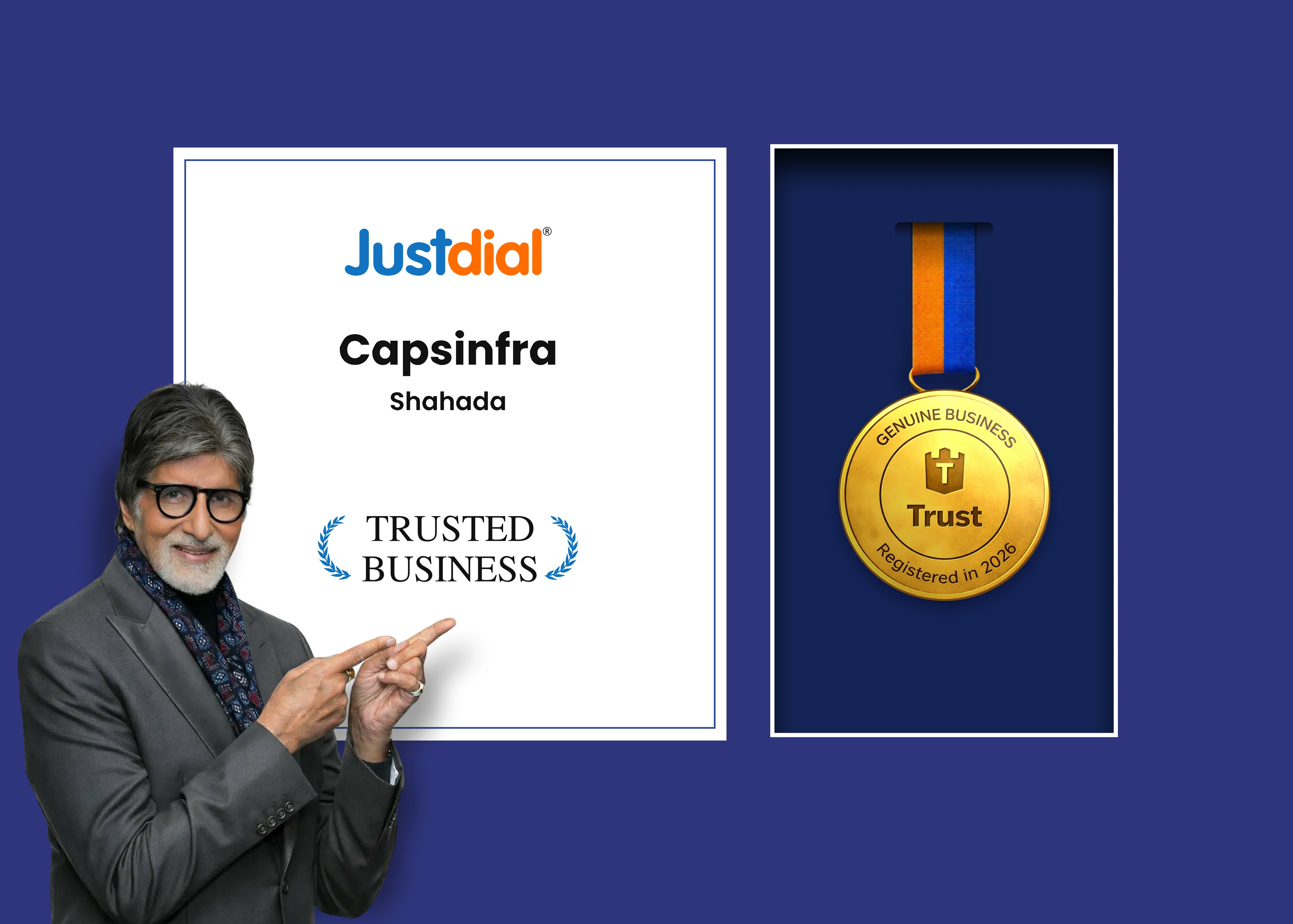 Justdial Trusted Business Certificate — Capsinfra